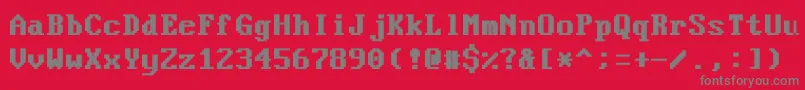 Fonte VideoterminalscreenNormalBold – fontes cinzas em um fundo vermelho