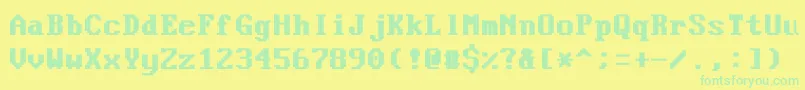 Fonte VideoterminalscreenNormalBold – fontes verdes em um fundo amarelo