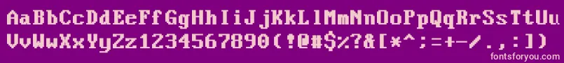 VideoterminalscreenNormalBold Font – Pink Fonts on Purple Background