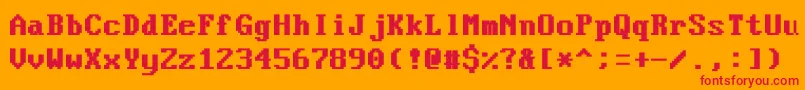 VideoterminalscreenNormalBold Font – Red Fonts on Orange Background
