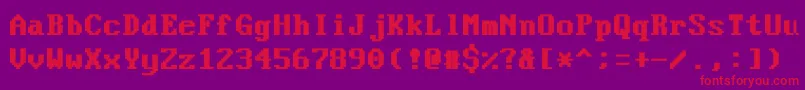 フォントVideoterminalscreenNormalBold – 紫の背景に赤い文字