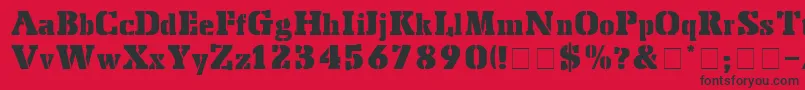 StencilExport Font – Black Fonts on Red Background