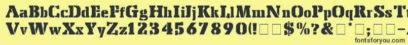StencilExport Font – Black Fonts on Yellow Background