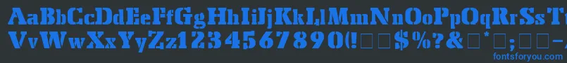 StencilExport Font – Blue Fonts on Black Background