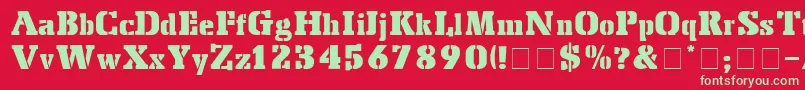 StencilExport Font – Green Fonts on Red Background