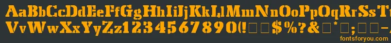 StencilExport Font – Orange Fonts on Black Background