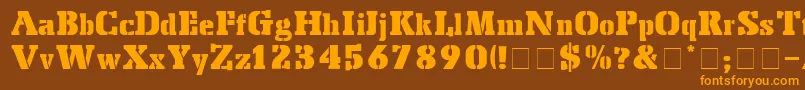 StencilExport Font – Orange Fonts on Brown Background