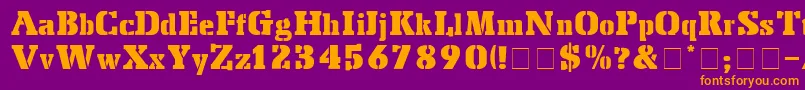 StencilExport Font – Orange Fonts on Purple Background