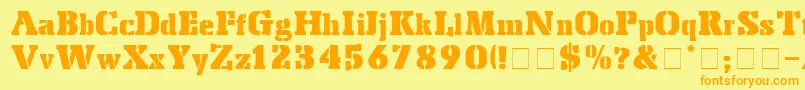 StencilExport Font – Orange Fonts on Yellow Background
