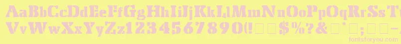 StencilExport Font – Pink Fonts on Yellow Background