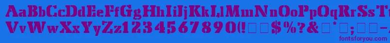 StencilExport Font – Purple Fonts on Blue Background