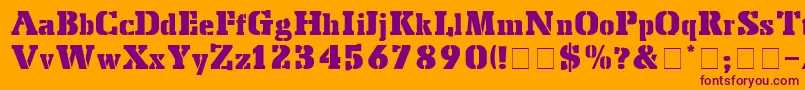 StencilExport Font – Purple Fonts on Orange Background