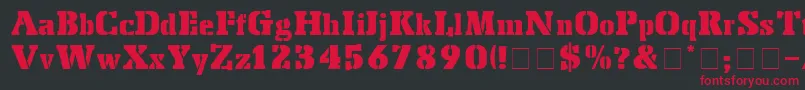 StencilExport-Schriftart – Rote Schriften auf schwarzem Hintergrund