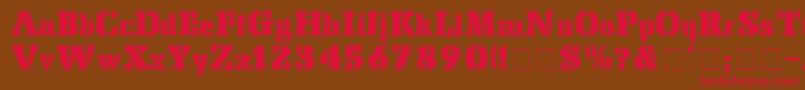 StencilExport Font – Red Fonts on Brown Background