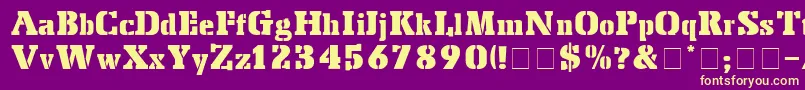 StencilExport Font – Yellow Fonts on Purple Background