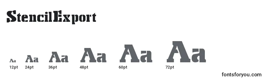 Размеры шрифта StencilExport