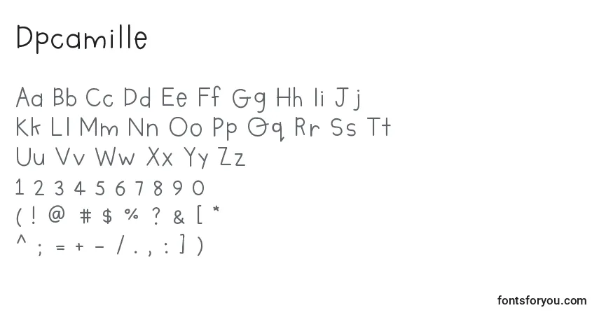 Dpcamille-fontti – aakkoset, numerot, erikoismerkit