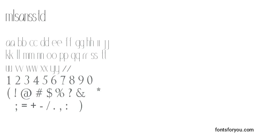 MlSansStd-fontti – aakkoset, numerot, erikoismerkit