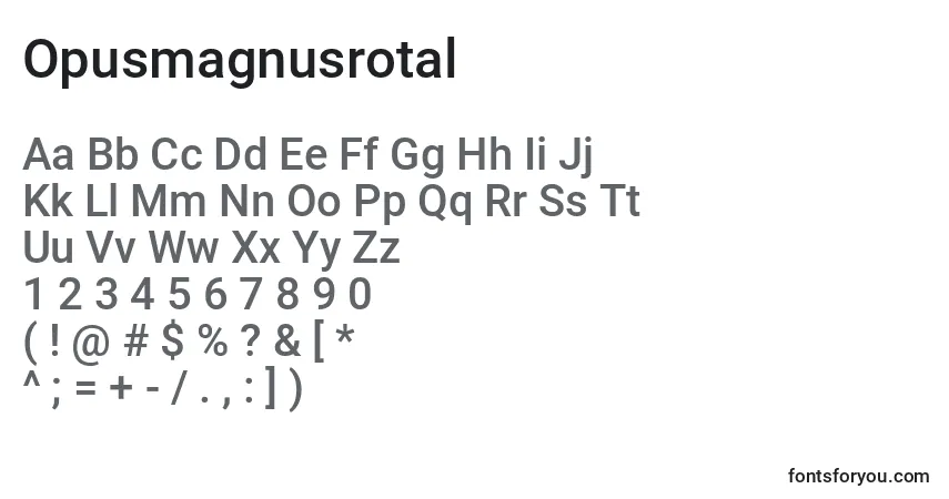 Opusmagnusrotal Font – alphabet, numbers, special characters