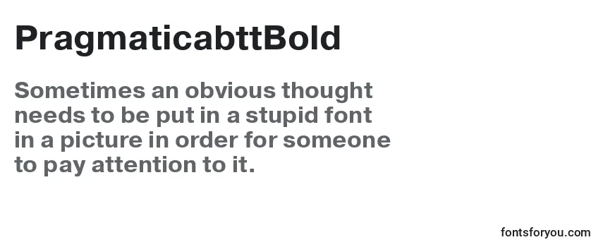 Review of the PragmaticabttBold Font