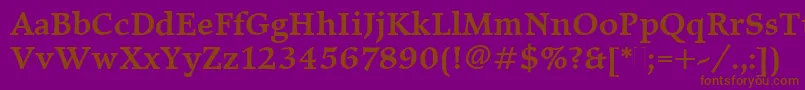 ElysiumMediumPlain Font – Brown Fonts on Purple Background