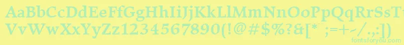 ElysiumMediumPlain Font – Green Fonts on Yellow Background