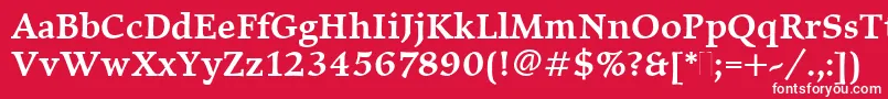 ElysiumMediumPlain Font – White Fonts on Red Background