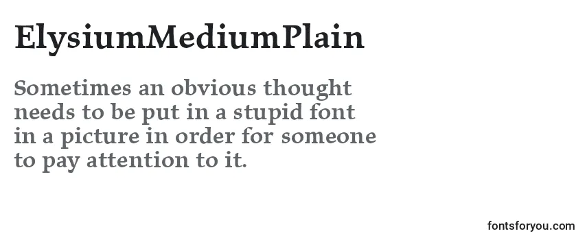 Review of the ElysiumMediumPlain Font