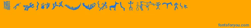 Firopa Font – Blue Fonts on Orange Background