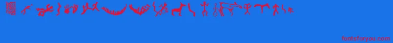 Firopa Font – Red Fonts on Blue Background