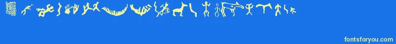 Firopa Font – Yellow Fonts on Blue Background