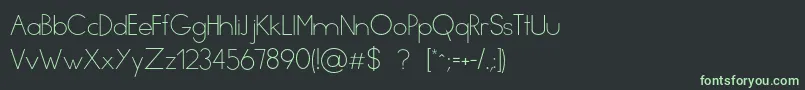 Minimal-fontti – vihreät fontit mustalla taustalla