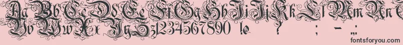 Rurintaniac Font – Black Fonts on Pink Background