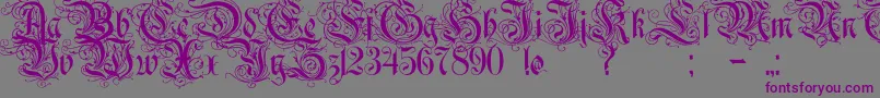 Rurintaniac Font – Purple Fonts on Gray Background