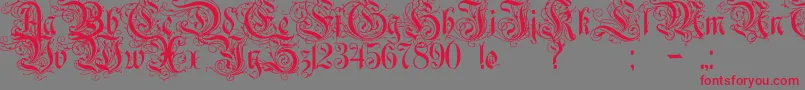 Rurintaniac Font – Red Fonts on Gray Background