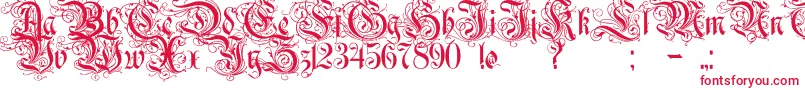 Rurintaniac Font – Red Fonts on White Background