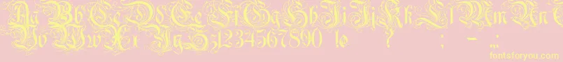 Rurintaniac Font – Yellow Fonts on Pink Background