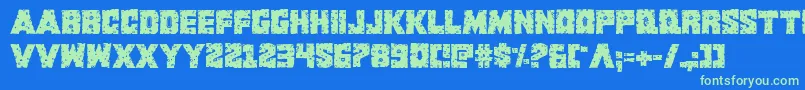 Kcommandorid2 Font – Green Fonts on Blue Background