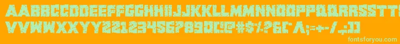 Шрифт Kcommandorid2 – зелёные шрифты на оранжевом фоне