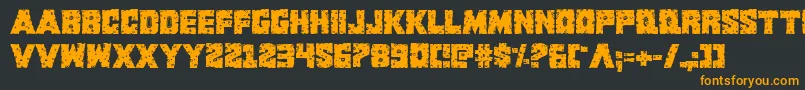 フォントKcommandorid2 – 黒い背景にオレンジの文字