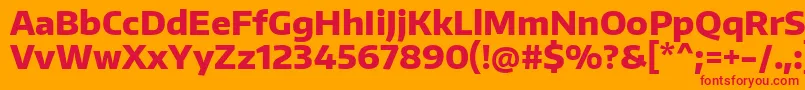 Czcionka EncodesansExtrabold – czerwone czcionki na pomarańczowym tle
