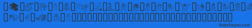 LisasDragons Font – Black Fonts on Blue Background