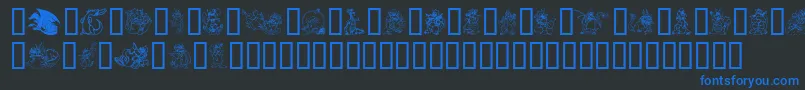 LisasDragons Font – Blue Fonts on Black Background