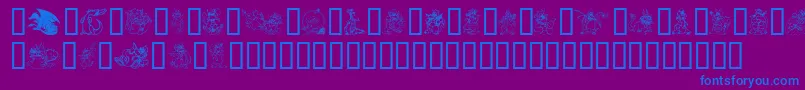 LisasDragons Font – Blue Fonts on Purple Background