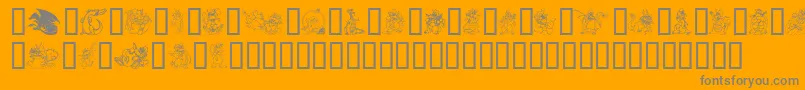 LisasDragons Font – Gray Fonts on Orange Background