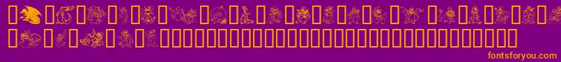 LisasDragons Font – Orange Fonts on Purple Background