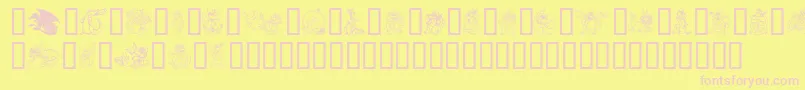 LisasDragons Font – Pink Fonts on Yellow Background