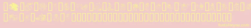 LisasDragons Font – Yellow Fonts on Pink Background