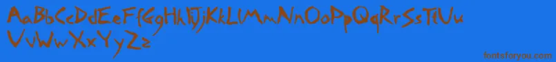 Crosst-Schriftart – Braune Schriften auf blauem Hintergrund
