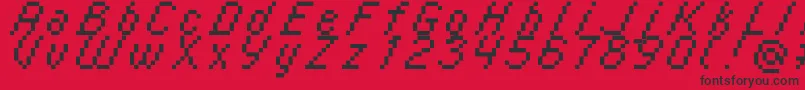 Italic0856-Schriftart – Schwarze Schriften auf rotem Hintergrund